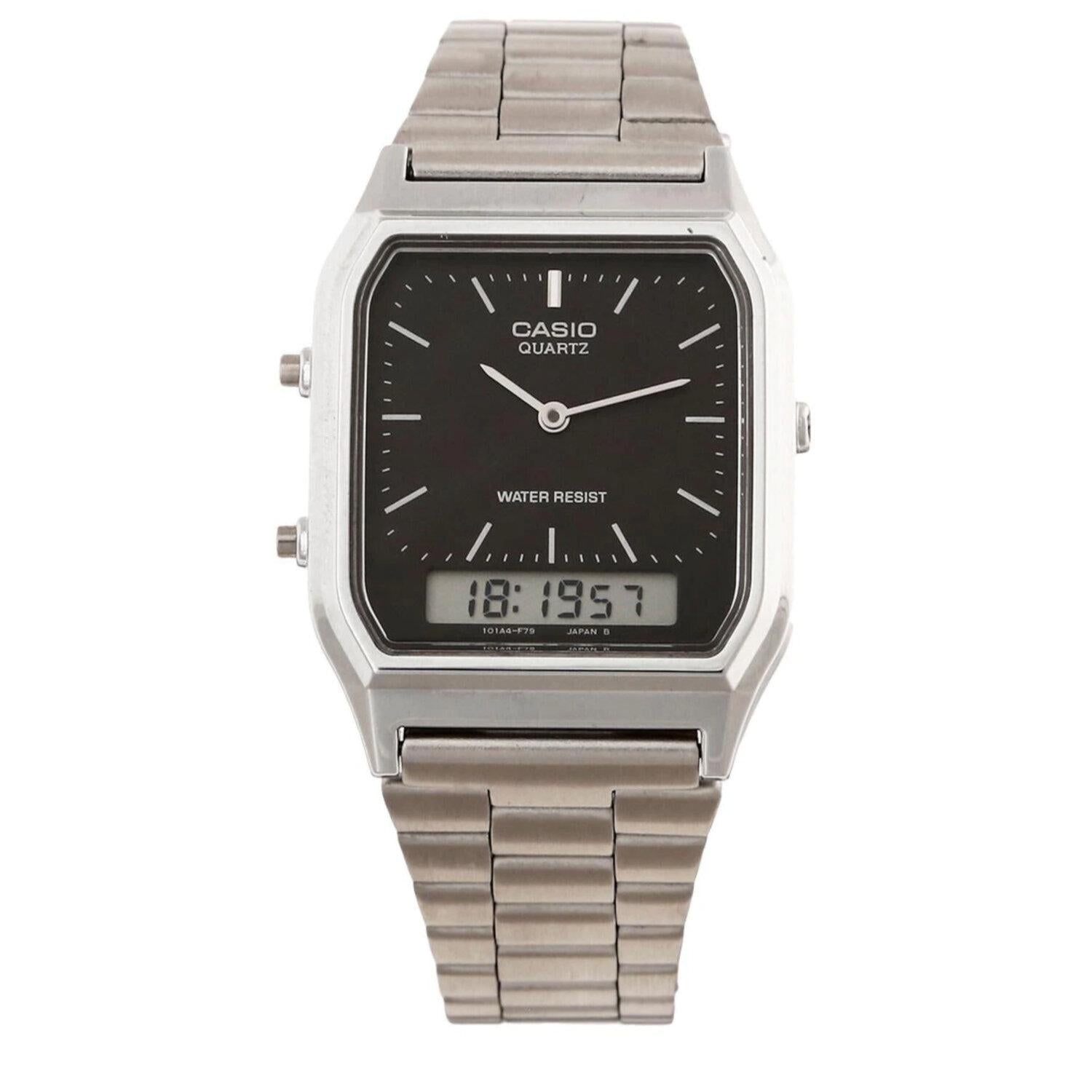 Reloj CASIO AQ-230A-1DMVT Vintage Dual Time-Gris – Watch2gomx