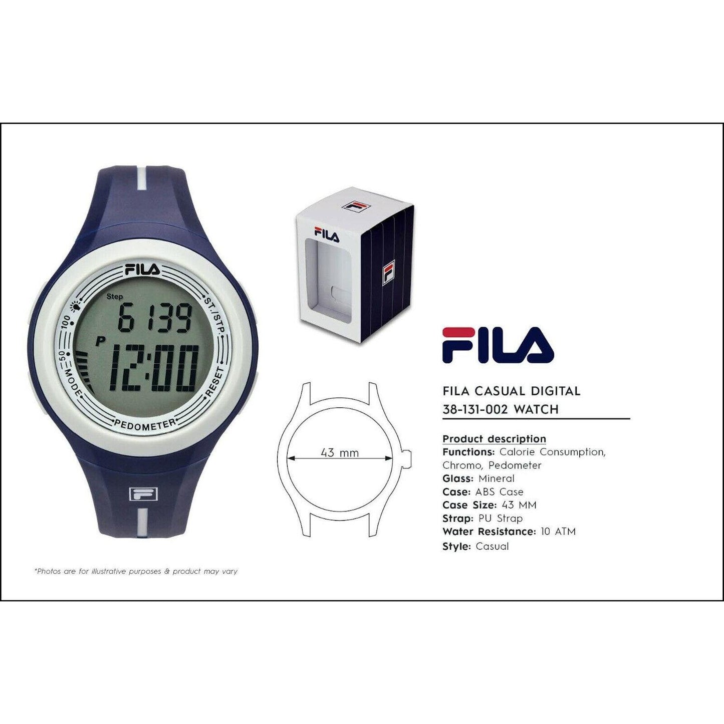 Reloj FILA 38-131-002 FILACTIVE Pedómetro-Azul