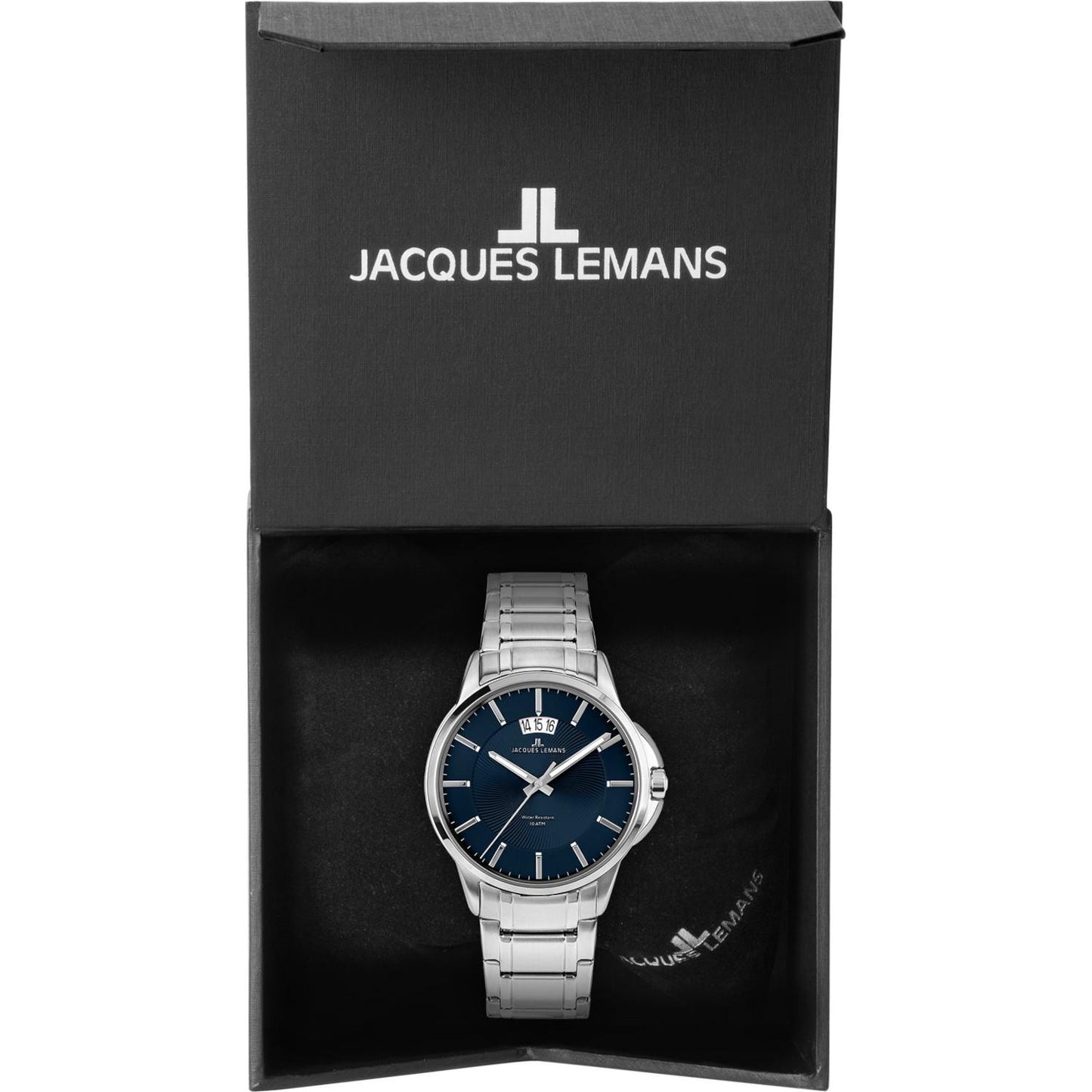 Reloj Jacques Lemans 1-1540M Sydney Fechador a las 12 en punto-Acero