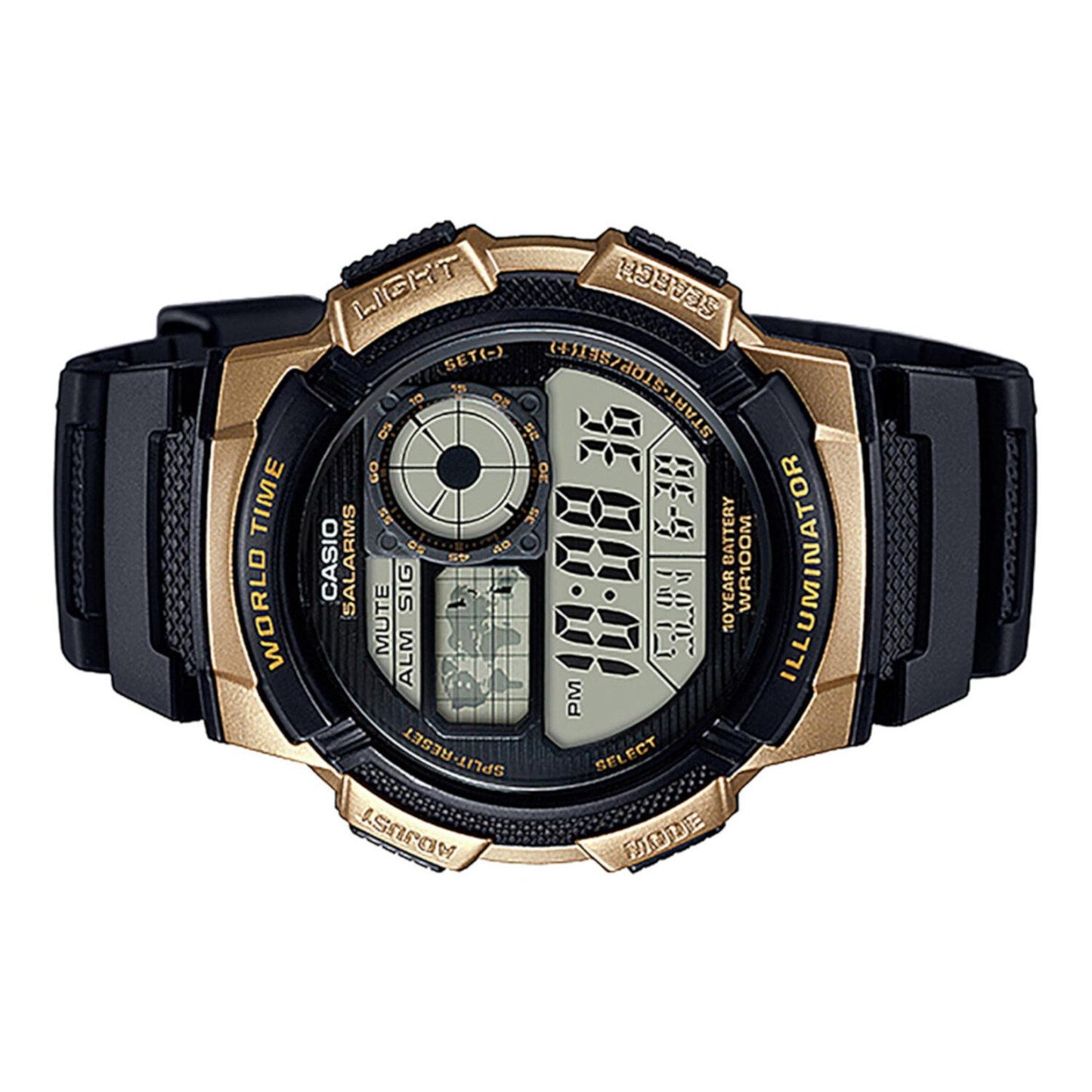 Reloj CASIO AE-1000W-1A3VCF World Time ILLUMINATOR-Negro