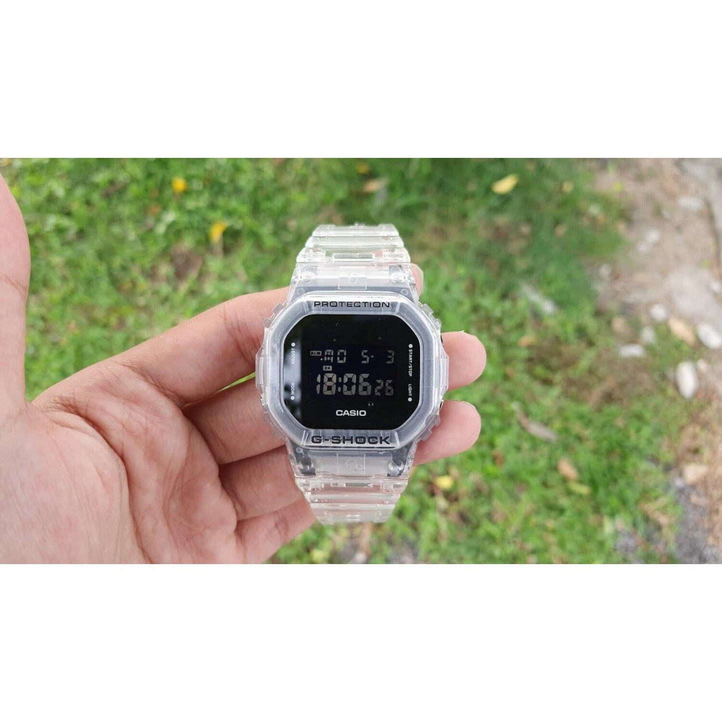 Reloj G-SHOCK DW-5600SKE-7CR Transparent pack-Gris