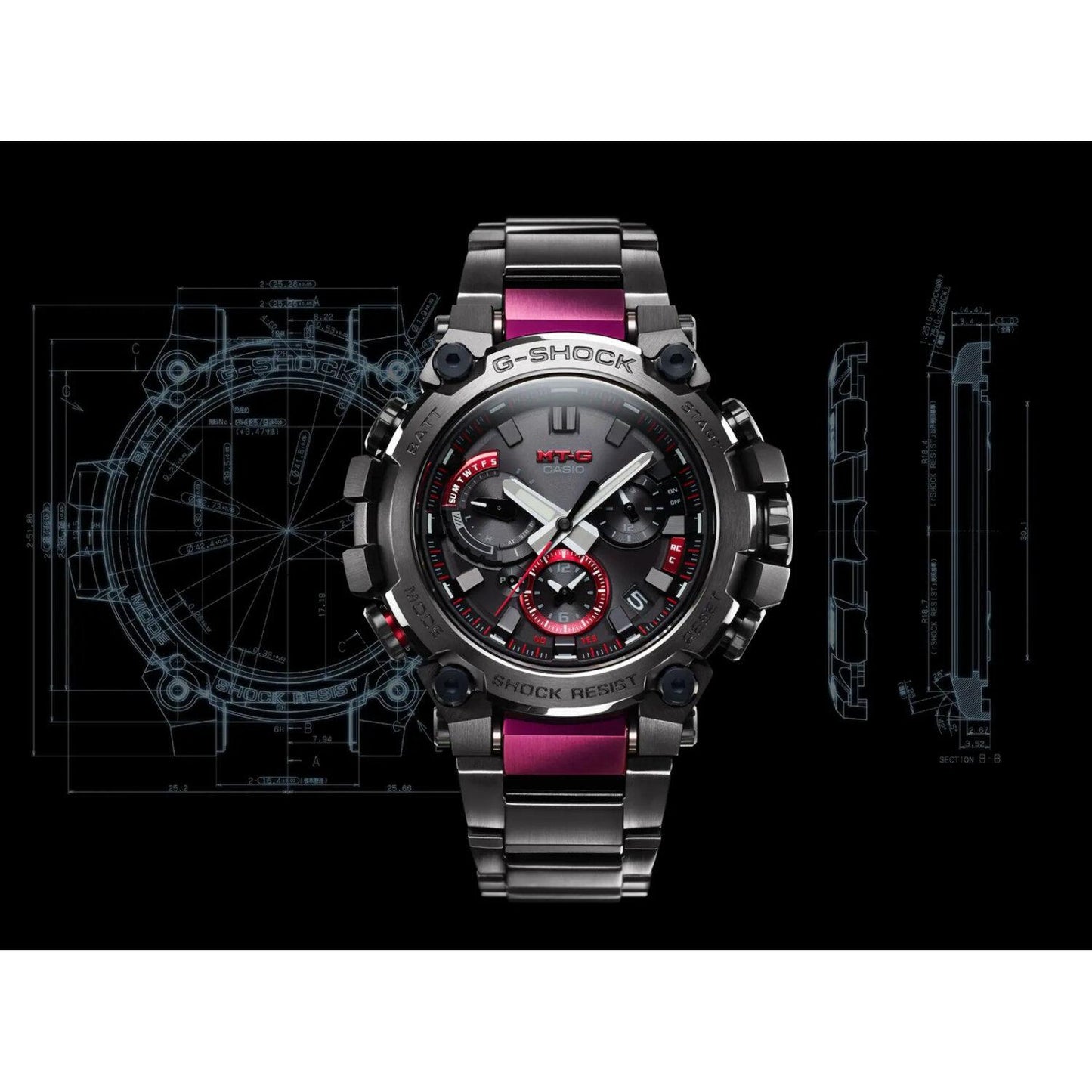 Reloj G-SHOCK MTG-B3000BD-1ACR Double Core-Negro