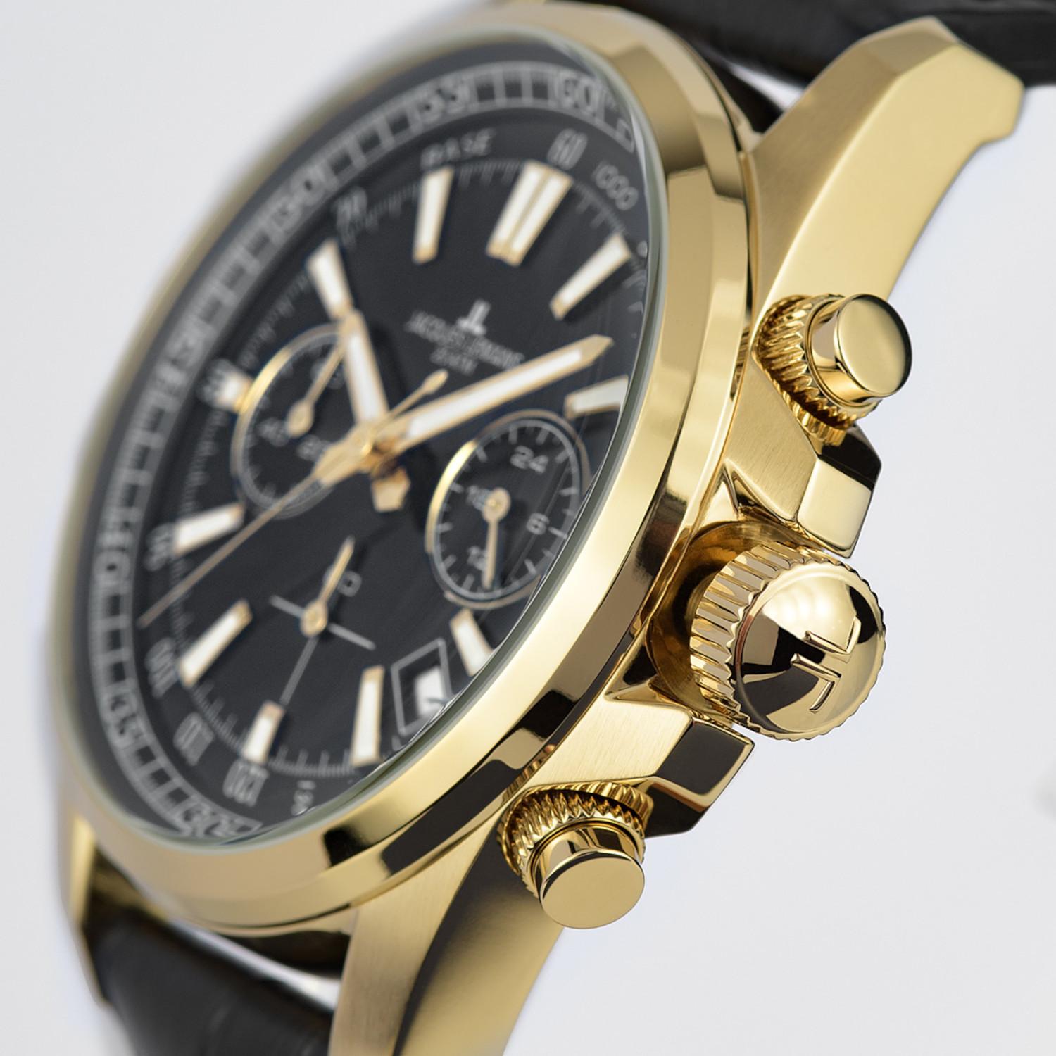 Jacques Lemans Cronografo 1-2115K – Orologio Uomo Solare In Acciaio E Legno, 44mm