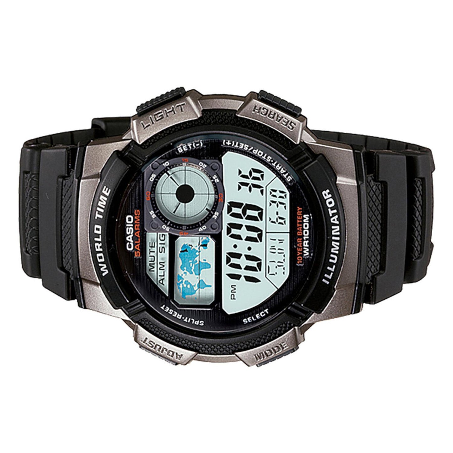 Reloj Casio AE-1000W-1BVCF World Time ILLUMINATOR-Negro