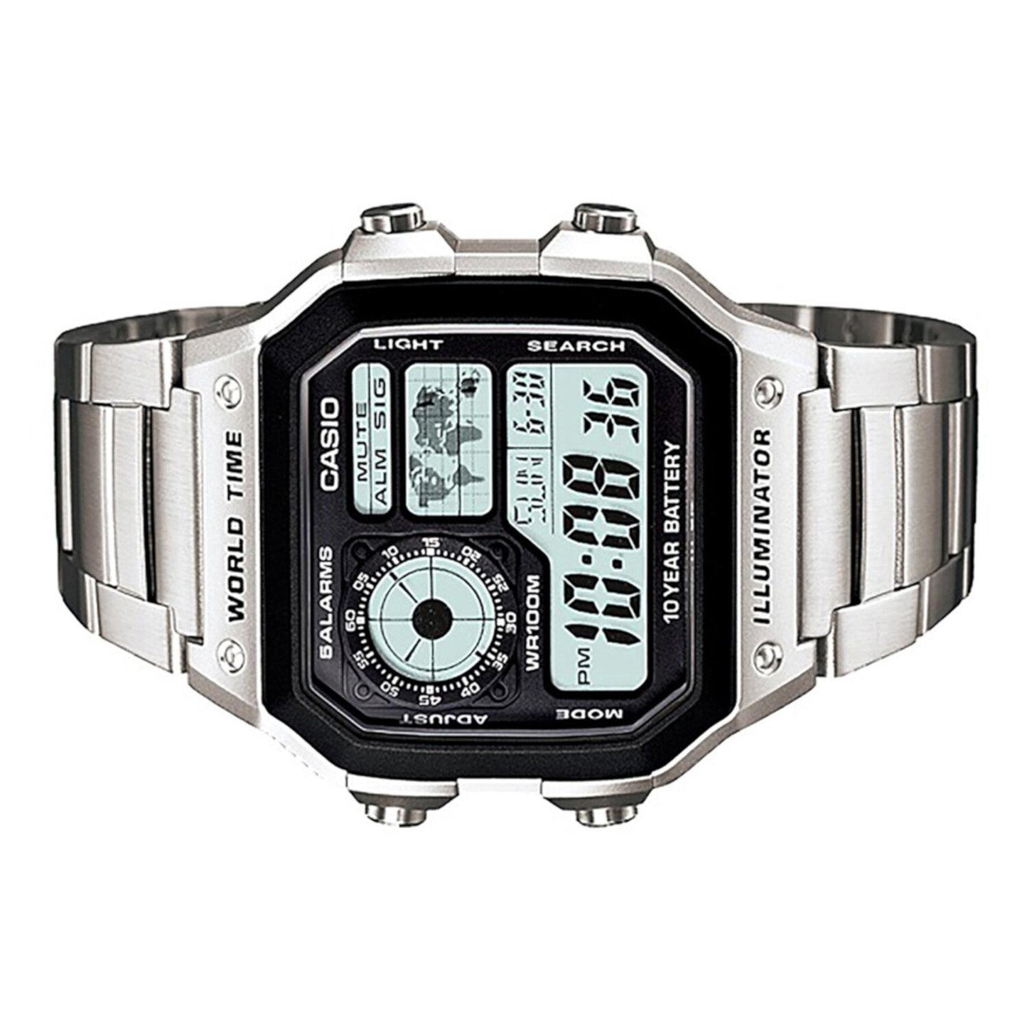 Reloj Casio AE-1200WHD-1AVCF World Time 5 Alarmas-Acero