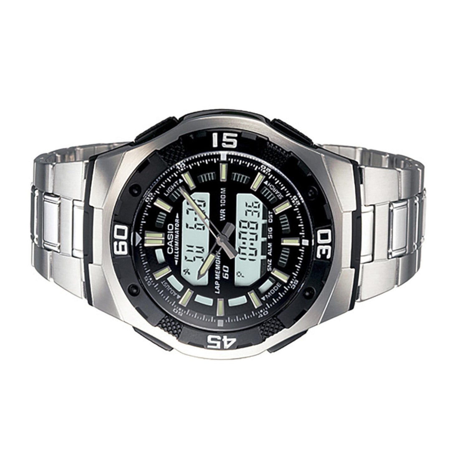 Reloj CASIO AQ-164WD-1AVCF ILLUMINATOR Dual Time (Doble Hora)-Acero
