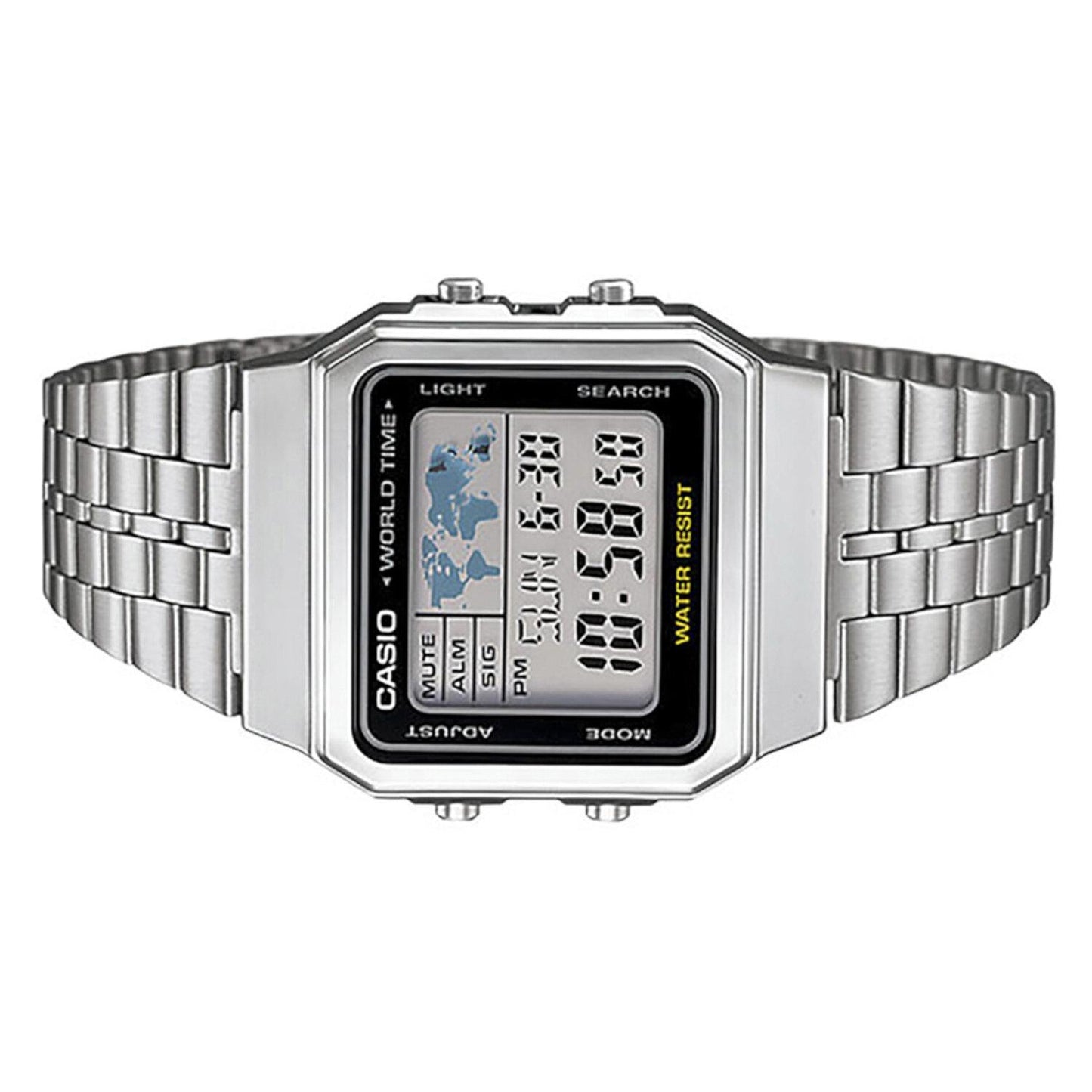 Reloj Casio A500WA-1CF World Time World Time-Acero