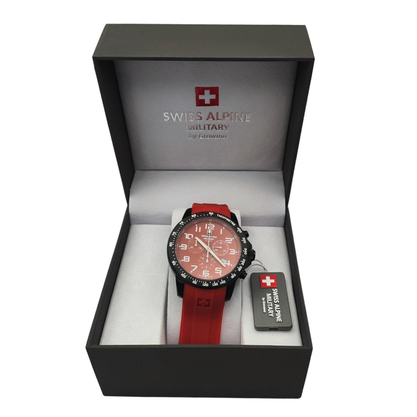 Reloj SWISS ALPINE MILITARY 7064.9876SAM Combat Basic Deportivo-Rojo