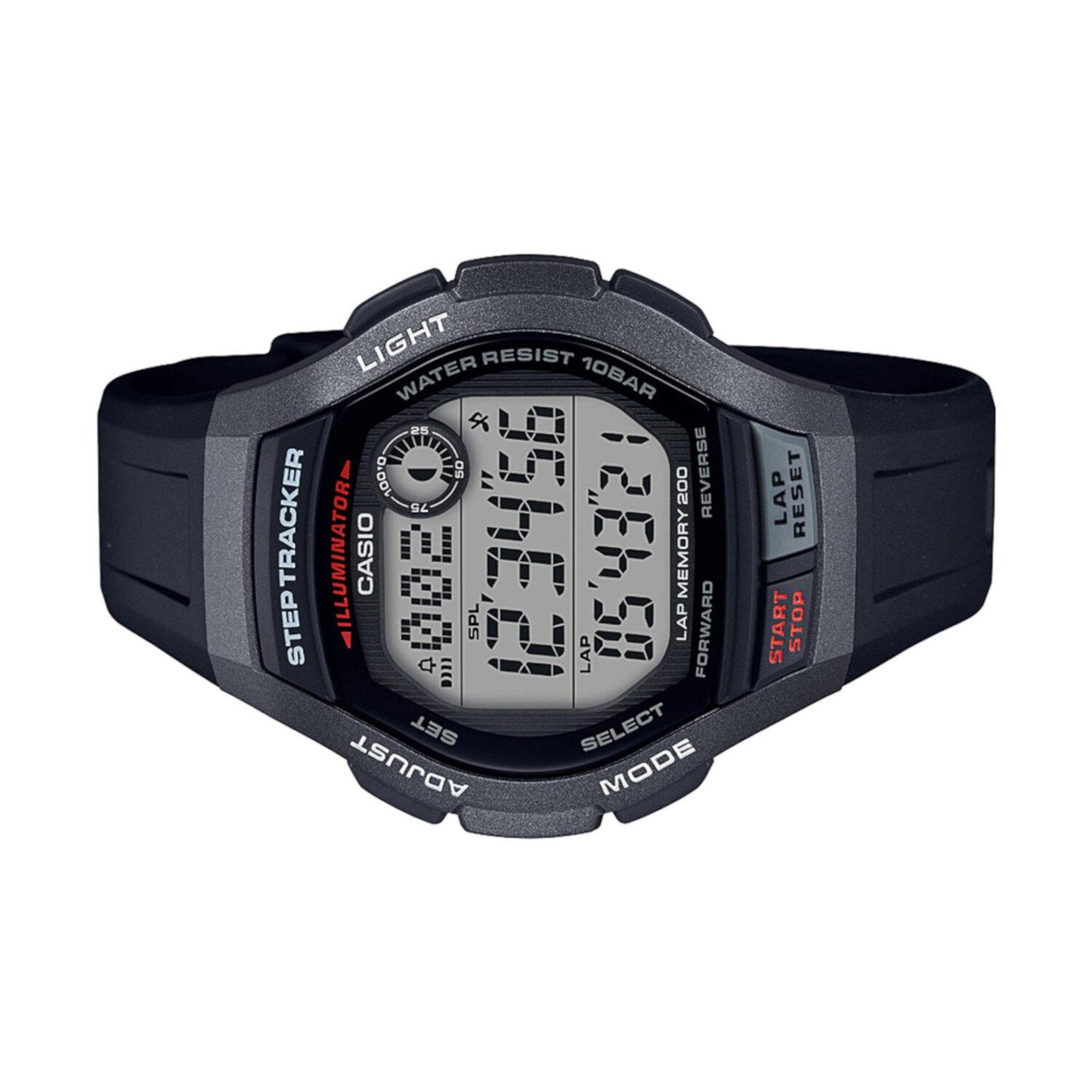 Reloj CASIO WS-2000H-1AVCF Step Tracker Lap Memory 200-Negro